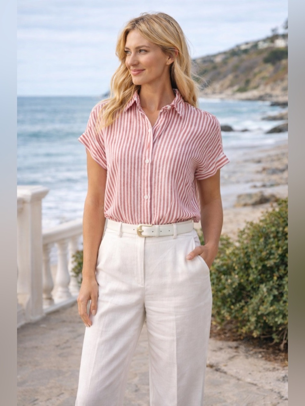 Beach Lunch Lounge | Spencer Button Down Linen Shirt - Size XS - Picture 8 of 8